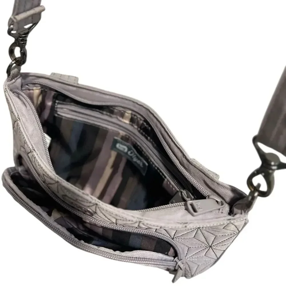 Lug Flyer Quilted Crossbody Bag in Slate Gray